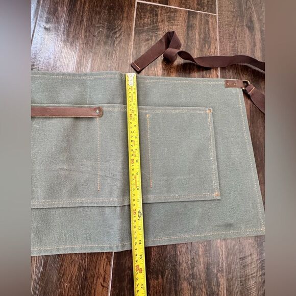 Waxed Canvas Half Apron for Women and Men / Barista  Waitress Bartender Apron. - Picture 7 of 12